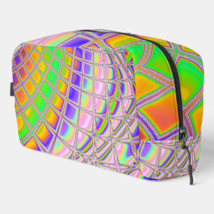 Trippy Groovy Vibrant Abstract Digital Fractal Art Dopp Kit