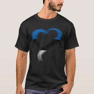 Trippy heart I love Estonia Estonian flag Edm rave T-Shirt