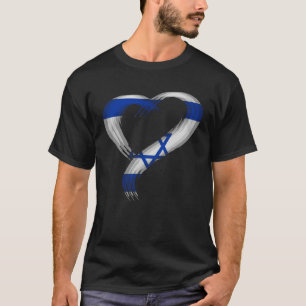 Trippy heart I love Israel Israeli flag Edm raves T-Shirt