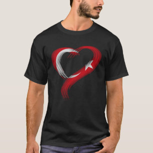 Trippy heart I love Turkey Turkish flag Edm raves T-Shirt