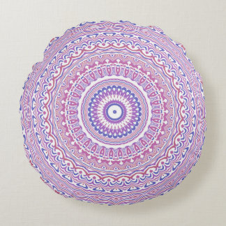 Trippy Hippie Boho Groovy Bohemian Kaleidoscope  Round Cushion