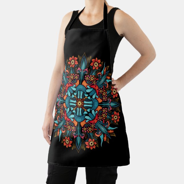 Trippy hippie psychedelic groovy mushroom weird apron (Insitu)