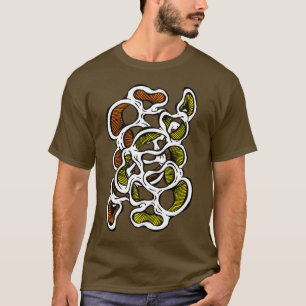 Trippy Hippy Abstract Organic Mushroom Design T-Shirt