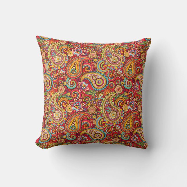 Trippy Hippy Paisley Cushion (Front)
