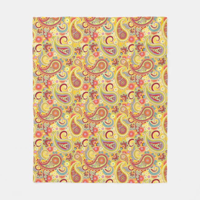 Trippy Hippy Paisley Fleece Blanket (Front)