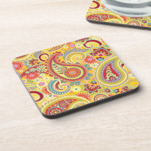 Trippy Hippy Retro Paisley Coaster