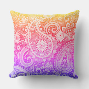 Trippy Hippy Retro Paisley Cushion