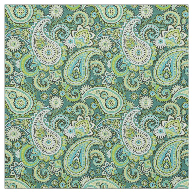 Trippy Hippy Retro Paisley Fabric (Swatch)