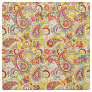 Trippy Hippy Retro Paisley Fabric
