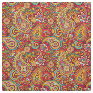 Trippy Hippy Retro Paisley Fabric