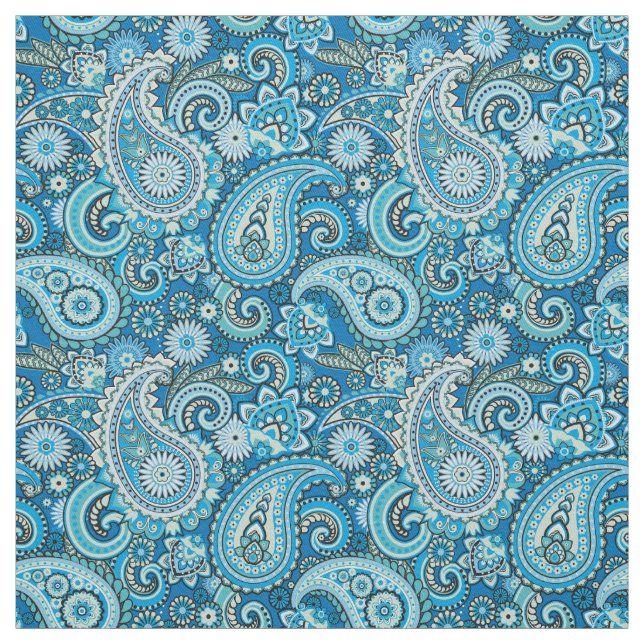 Trippy Hippy Retro Paisley Fabric (Swatch)
