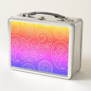 Trippy Hippy Retro Paisley Metal Lunch Box