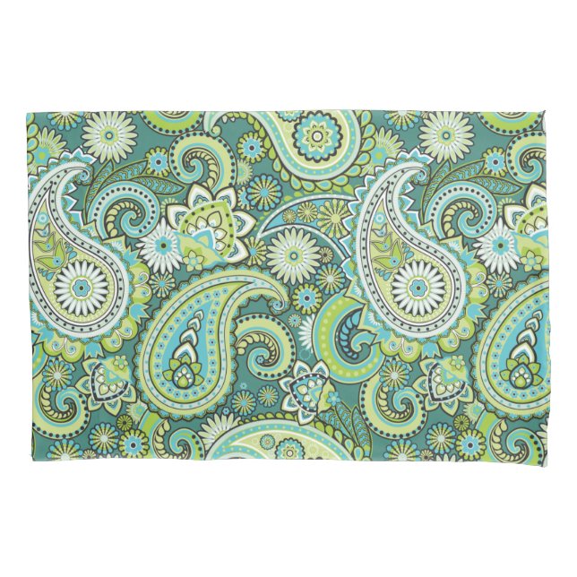 Trippy Hippy Retro Paisley Pillowcase (Front)