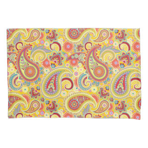 Trippy Hippy Retro Paisley Pillowcase