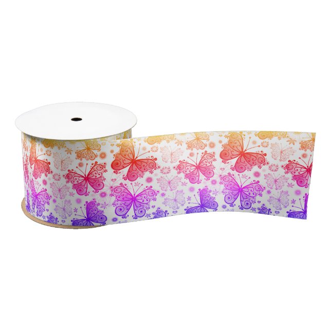 Trippy Hippy Retro Paisley Satin Ribbon (Spool)