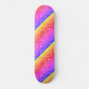Trippy Hippy Retro Paisley Skateboard