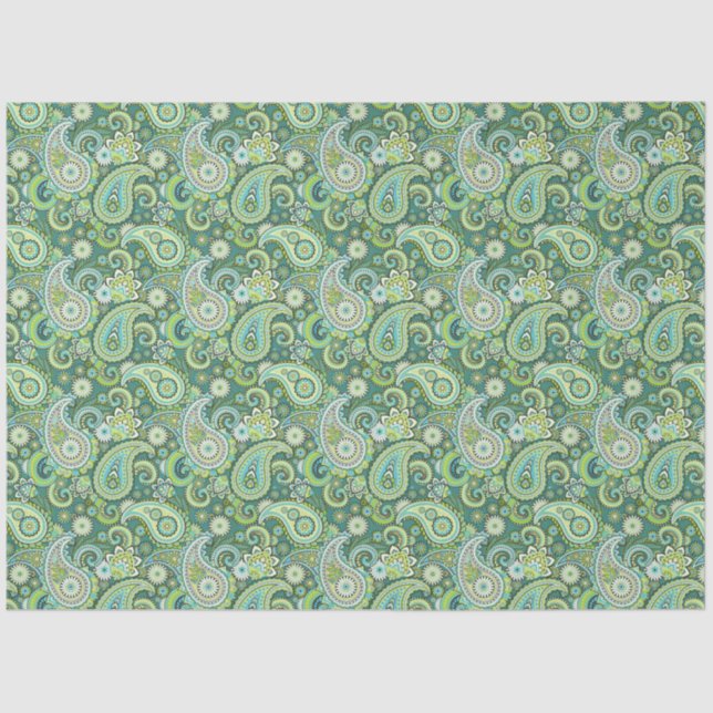 Trippy Hippy Retro Paisley Tissue Paper (Front)