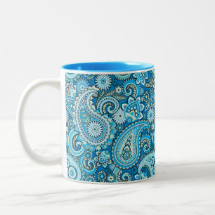 Trippy Hippy Retro Paisley Two-Tone Coffee Mug