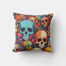 Trippy Hippy Skull Colourful Patterned Psychedelic