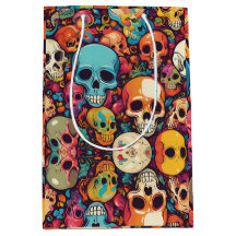 Trippy Hippy Skull Colourful Patterned Psychedelic