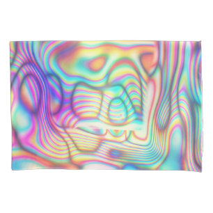  Trippy Holo   Holographic Print Pillowcase