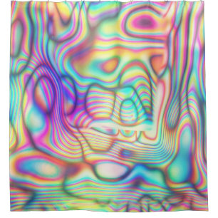  Trippy Holo   Holographic Print Shower Curtain