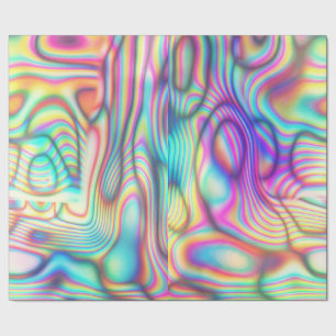 Trippy Holo   Holographic Print Wrapping Paper