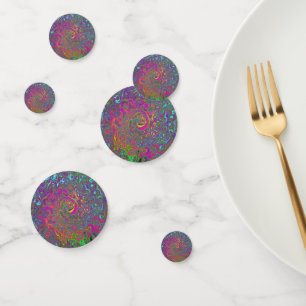 Trippy Hot Pink Abstract Retro Liquid Swirl Confetti