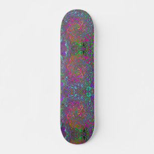 Trippy Hot Pink Abstract Retro Liquid Swirl Skateboard