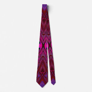 Trippy Hot Pink, Red and Blue Abstract Butterfly Tie
