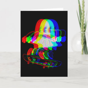Trippy House Music Ghost Halloween Techno Rave Ska Card