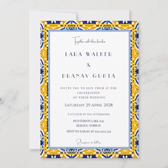 Trippy Inspired Spring Wedding Elegance Invitation (Front)