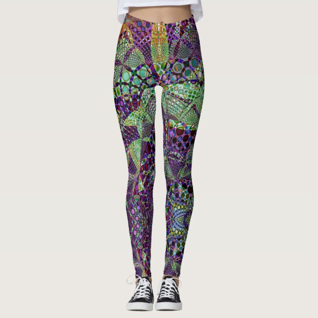 Trippy kalidiescope abstract leggings (Front)
