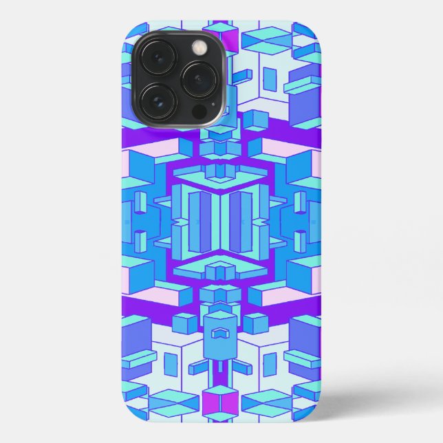 Trippy Lilac and Blue Phone Case (Back)