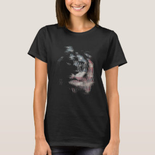 Trippy lion EDM raves techno American USA flag 2 T-Shirt