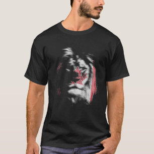 Trippy lion EDM raves techno Canada Canadian flag T-Shirt