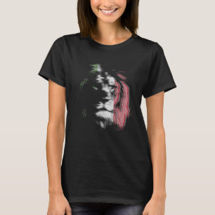 Trippy lion EDM raves techno Italian Italy flag T-Shirt