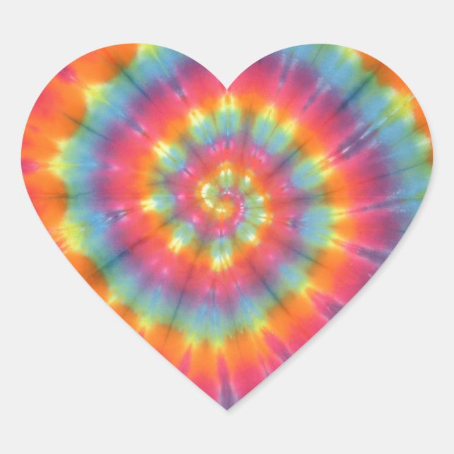 Trippy Little Swirl Tie Dye PhatDyes Heart Sticker (Front)