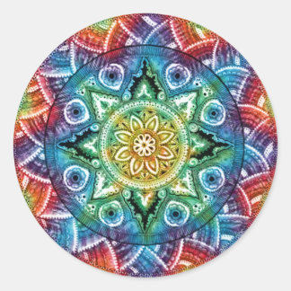 Trippy Mandala Classic Round Sticker