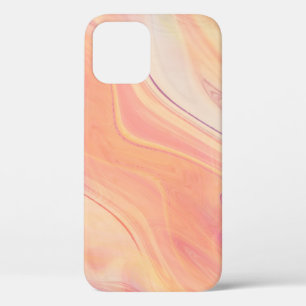trippy marble swirl print peach pink iPhone 12 case