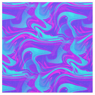 trippy marble swirl print purple blue fabric