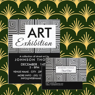 Trippy Maze Squares, Artist Exhibition, Gallery Flyer