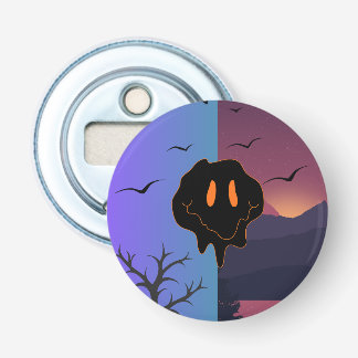 Trippy Melting Smile Face Day & Night Landscape Mo Bottle Opener
