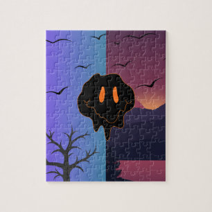 Trippy Melting Smile Face Day & Night Landscape Mo Jigsaw Puzzle