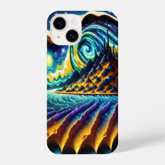 Trippy mountian sky illusion ai generated iPhone 14 case