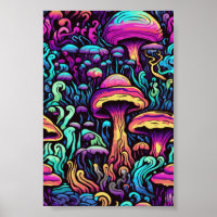 Trippy Mushroom Art Painting 