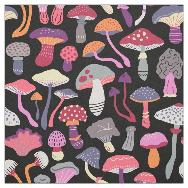 Trippy mushroom collection fabric (Swatch)