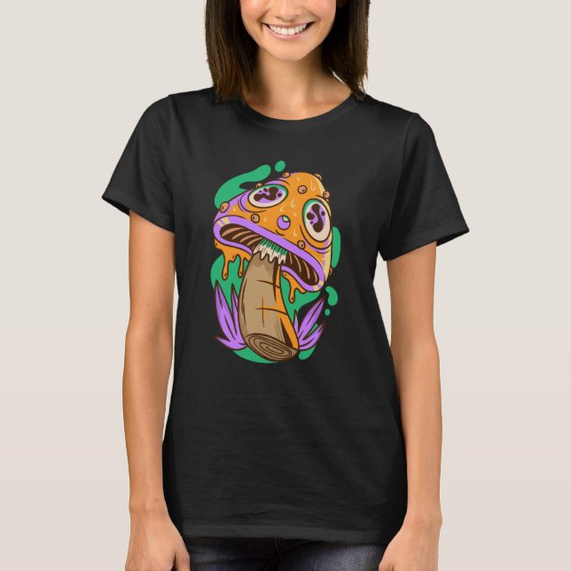 trippy mushroom fungi T-Shirt (Front)
