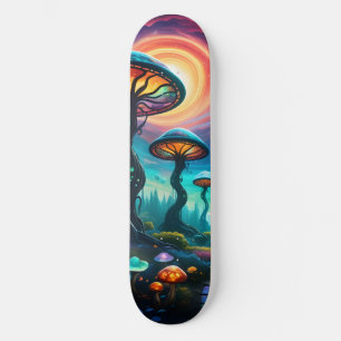 Trippy Mushroom Planet Skateboard