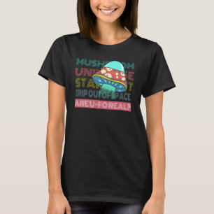 Trippy Mushroom Psychedelic Psilocybin Spaceship V T-Shirt